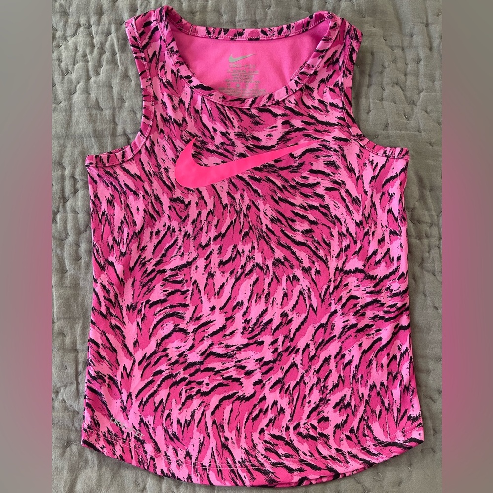 Nike Veneer Alchemy Pink Black Girls’ Tank Top Size 3-4 Years 4T Dry Fit Active